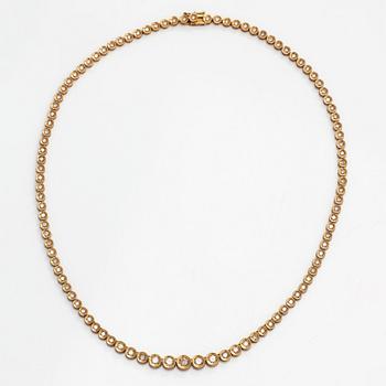 Necklace, brilliant cut diamonds, 18K gold.