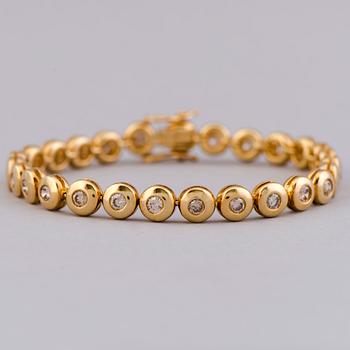 156. A BRACELET, brilliant cut diamonds, 14K gold.