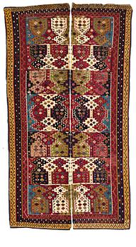 A KILIM, two parts, an antique Reyhanlı, south east Anatolia, ca 290,5 x 79,5 cm and ca 289 x 76 cm.