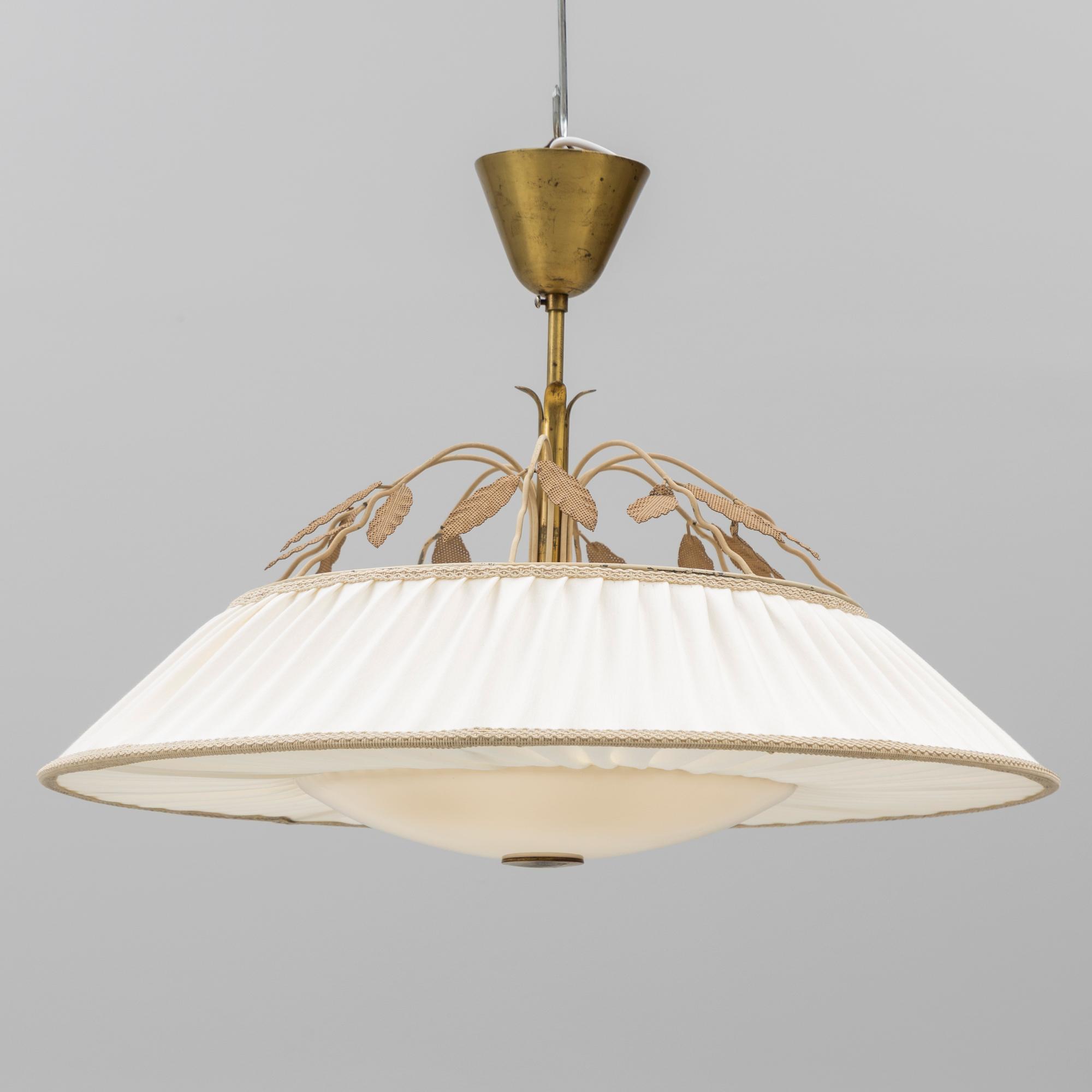 Swedish Modern, a ceiling lamp, attributed to Corona Belysningskultur, Stockholm, 1940s.