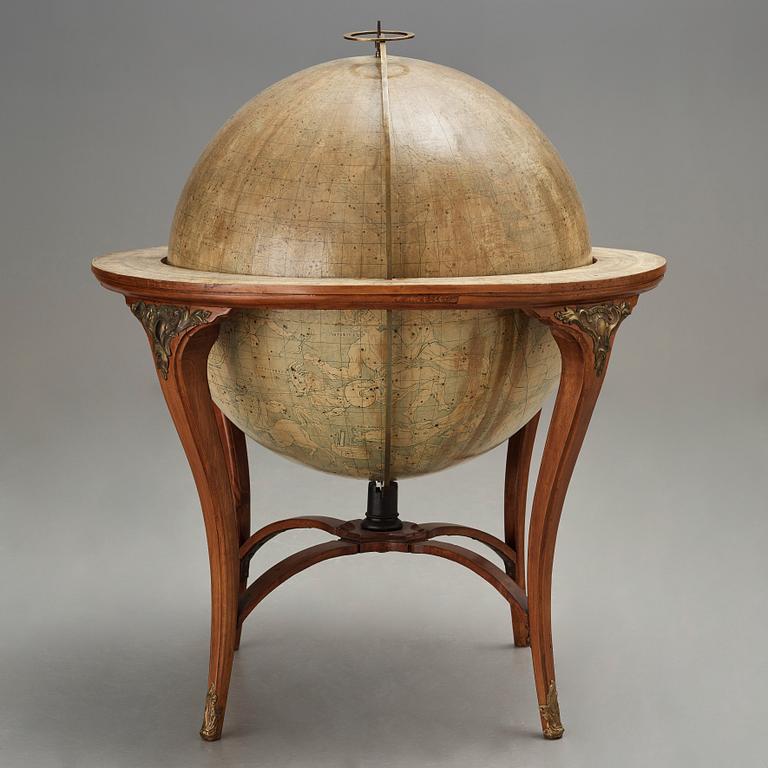 JORD- OCH HIMMELSGLOB, ett par, av Andreas Åkerman 1766.