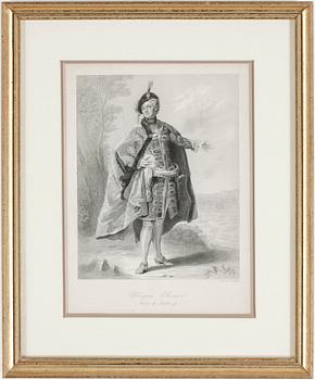 GRAVYRER, 2 st, SVENSKA DROTTNINGAR, 1800-tal.