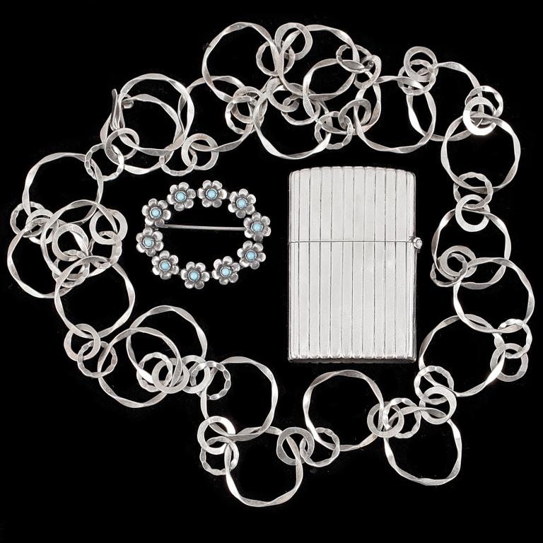 PARTI SILVER, 3 delar, bla Åke Strömdahl, 1958. Totalvikt 130g.