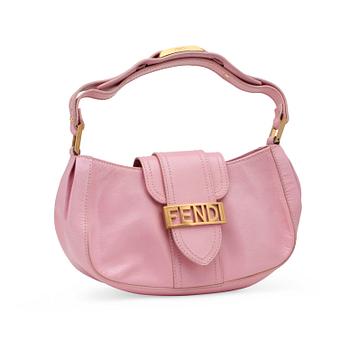 FENDI, a pink leather handbag.