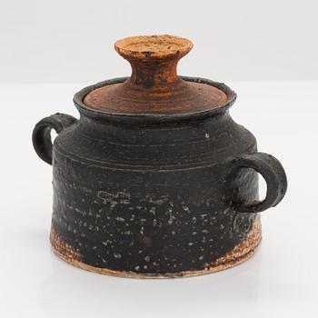 Kyllikki Salmenhaara, sockerskål, stengods, signerad KS Arabia.