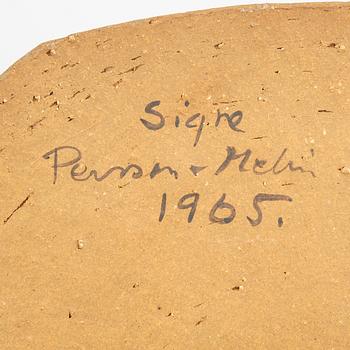 Signe Persson-Melin, skålfat handsignerat och daterat 1965 delvis glaserat stengods.