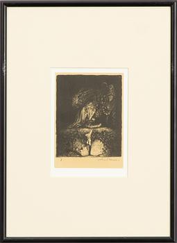 John Bauer, "-God kväll farbror sa' pojken";.