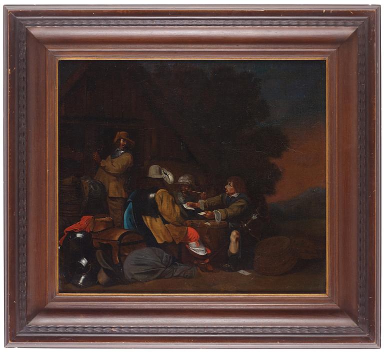 Gerard Terborch Circle of, Soldiers in a camp.