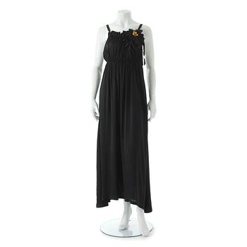 390. LANVIN, a black silk evening dress.