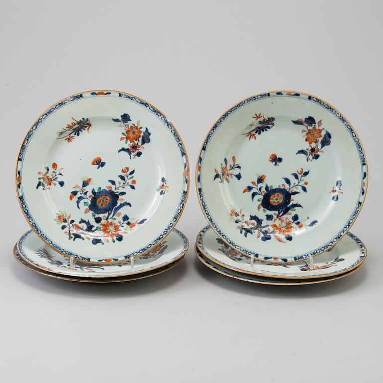 A set of six plates, 18th century, China.