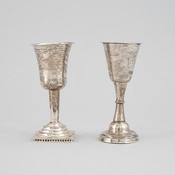 Two silver cups, including Anders Bäck, Alingsås 1840.