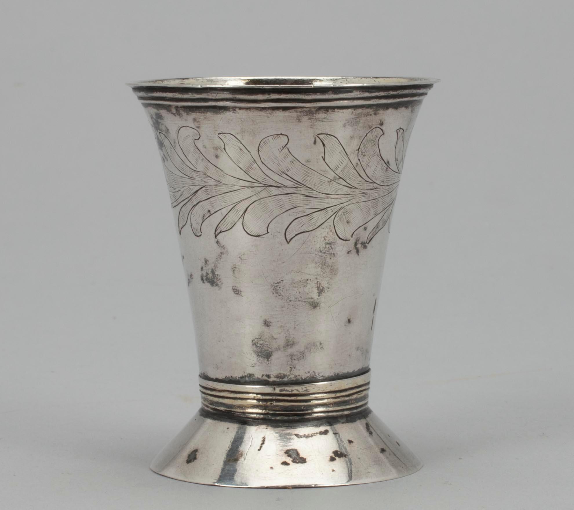 BÄGARE, silver, Erik Sandström, Torneå 1828. Vikt ca 47,6 g.