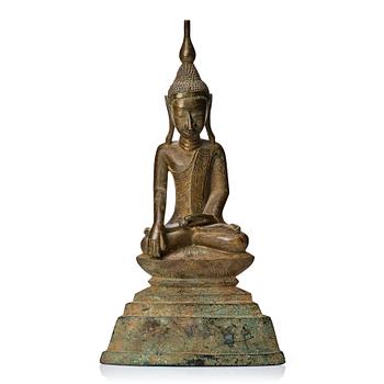 A bronze figure of Buddha, Burma, 19th Century.