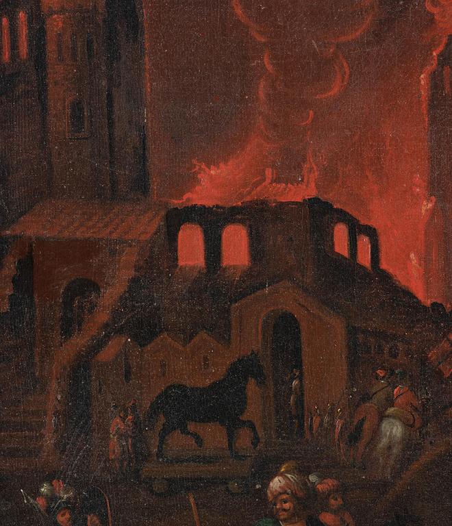 Rombout van Troyen, his circle, Troy is burning.