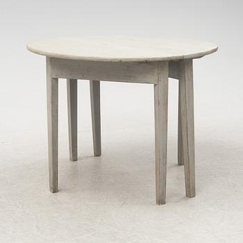 A pair of half circular tables, 19th Century.