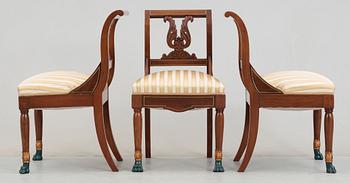 A set of five Empire 19th century chairs.
