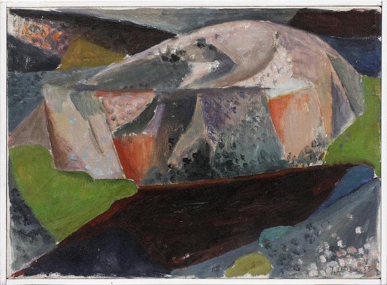 Ingegerd Möller, oil on cavas. Signed and dated -53.