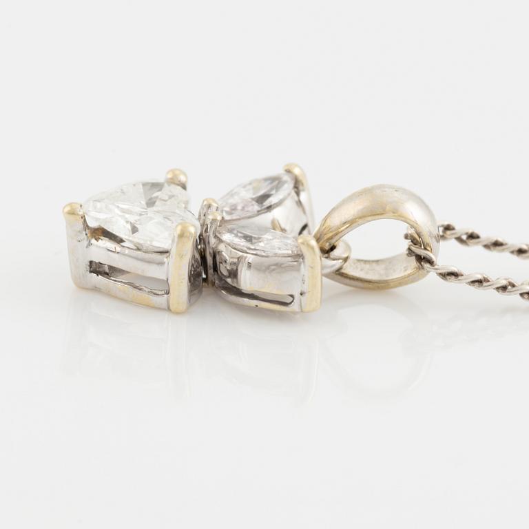 Heart shaped and marquise cut diamond necklace.