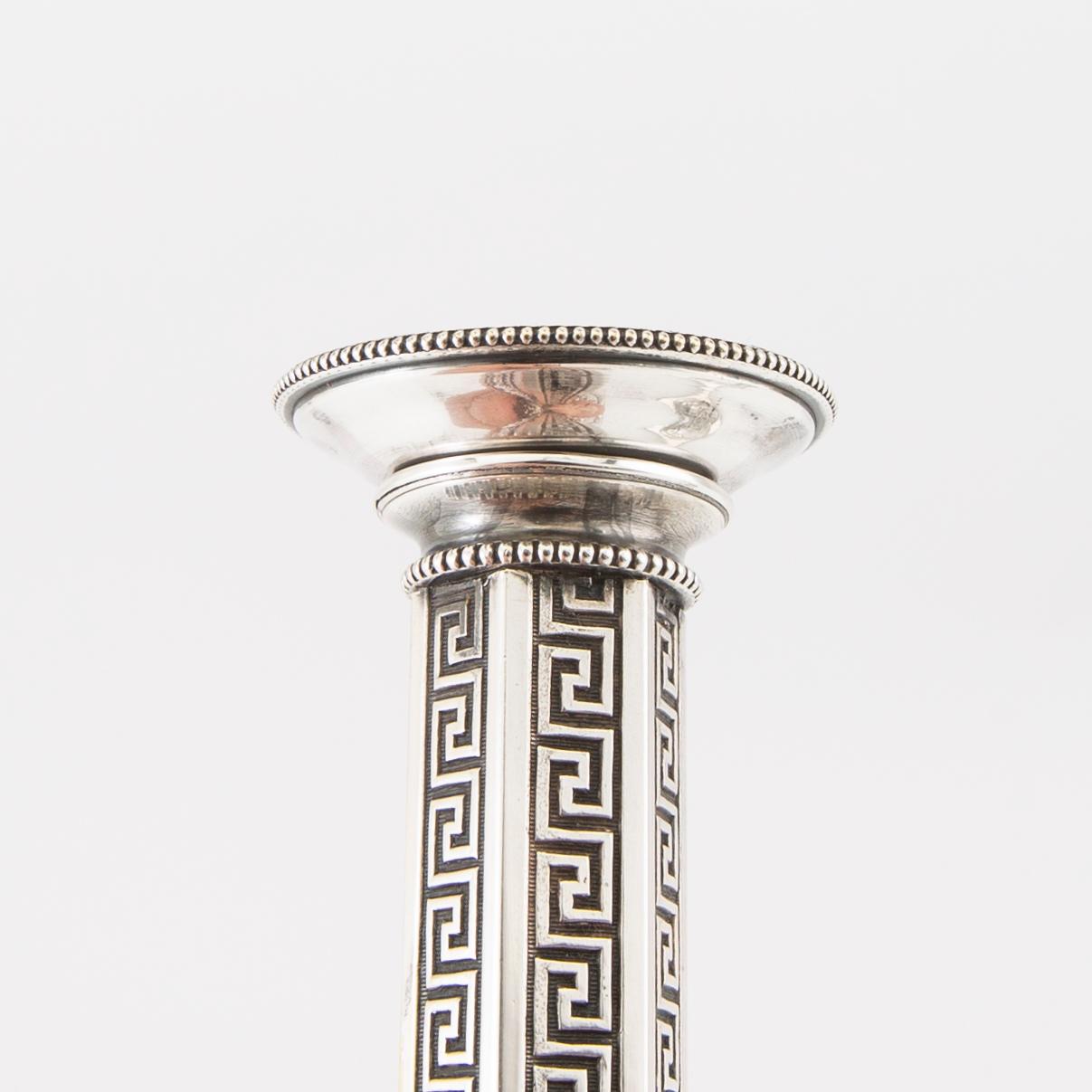 Bernard Hertz candlesticks, a pair, NS signed, circa 1900.