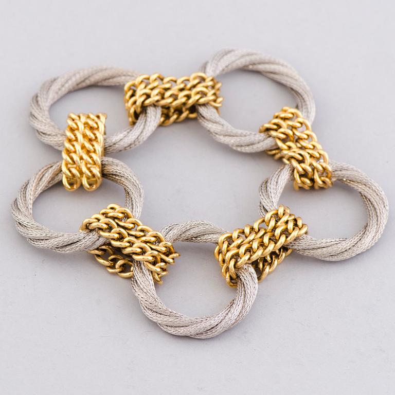 ARMBAND, 18K guld och vitguld. Italien, importstämplar T. Tillander 2007.