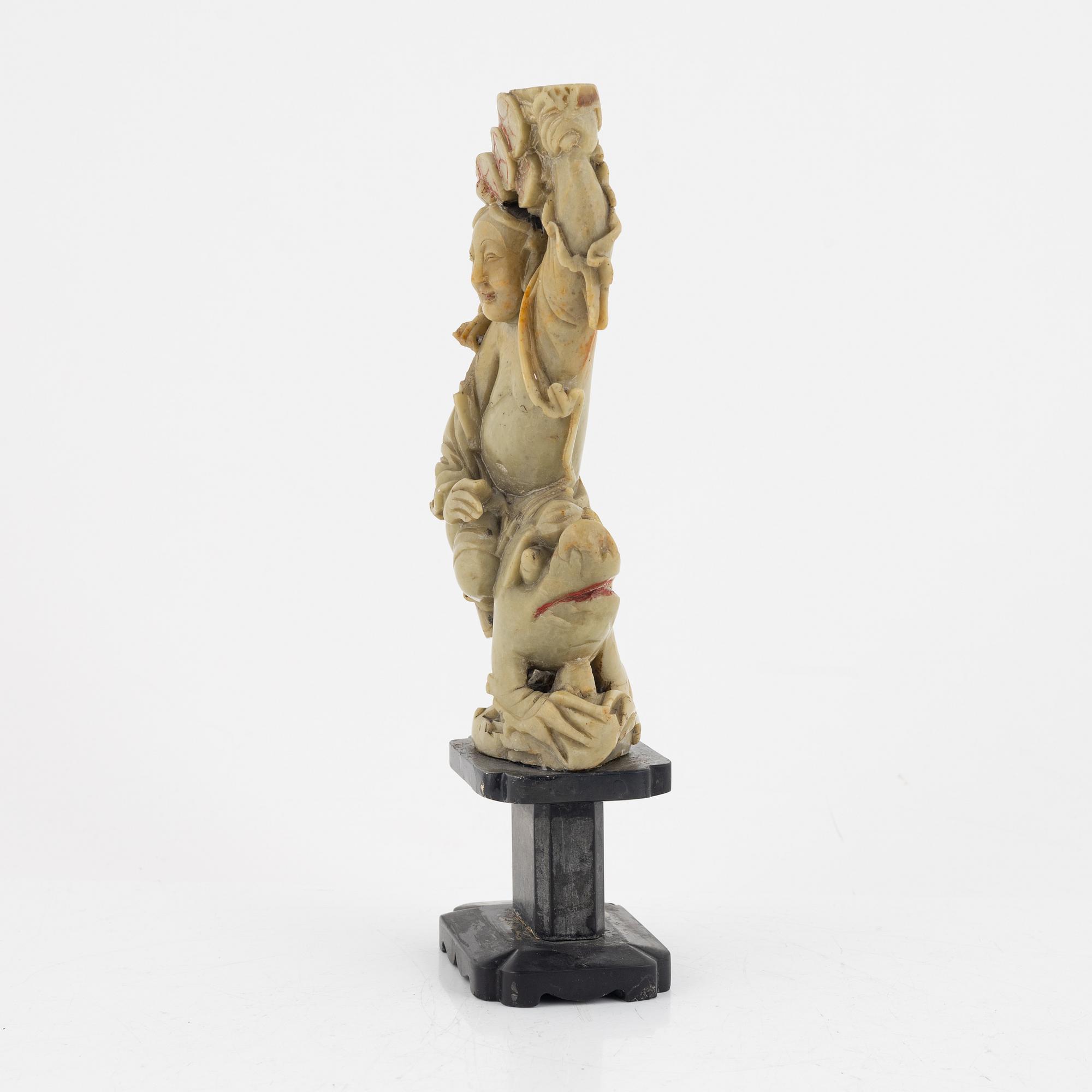 A Chinese soapstone figure / censer, 20th century.