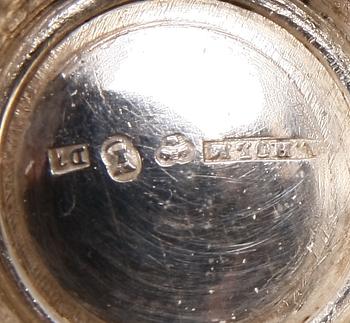 PARTI PRISPOKALER, 7 delar, silver, bla K. Andersson, Stockholm, 1900-talets första hälft.