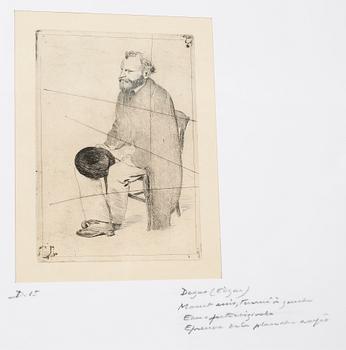 EDGAR DEGAS, etching, possibly posthumous print, not signed.