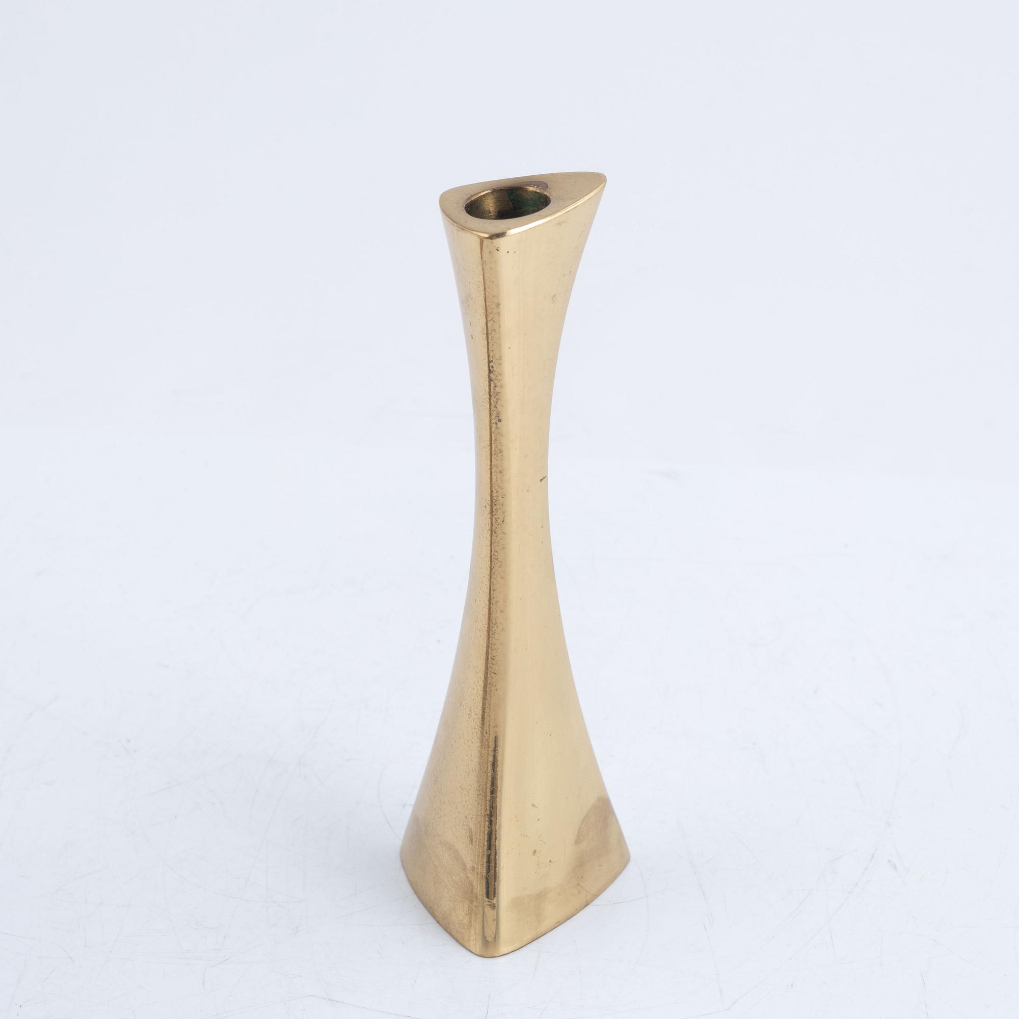 Candlesticks, 6 pcs, brass, Eskilstuna, K-E Ytterberg, BCA Eskilstuna, 1960s.