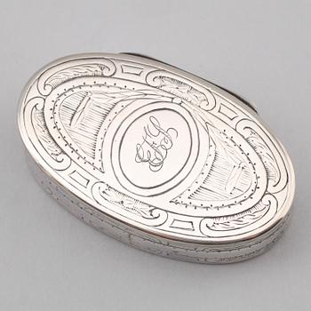 DOSA, silver, Carl Magnus Lundgren, Falköping 1791. Vikt ca 65 gram.