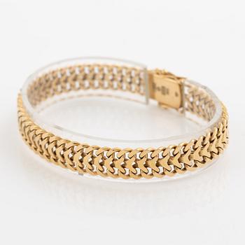 Arm bracelet, 18K gold, fishbone link.