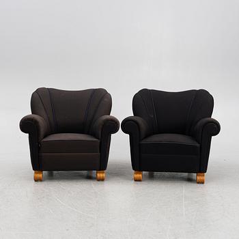 Armchairs, a pair, Swedish Modern, 1940s.