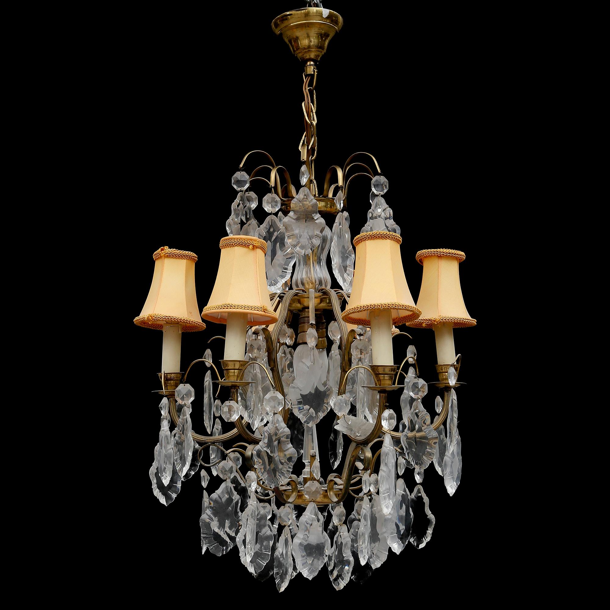 LJUSKRONA, barockstil, 1900-talets mitt. Höjd ca 60 cm.