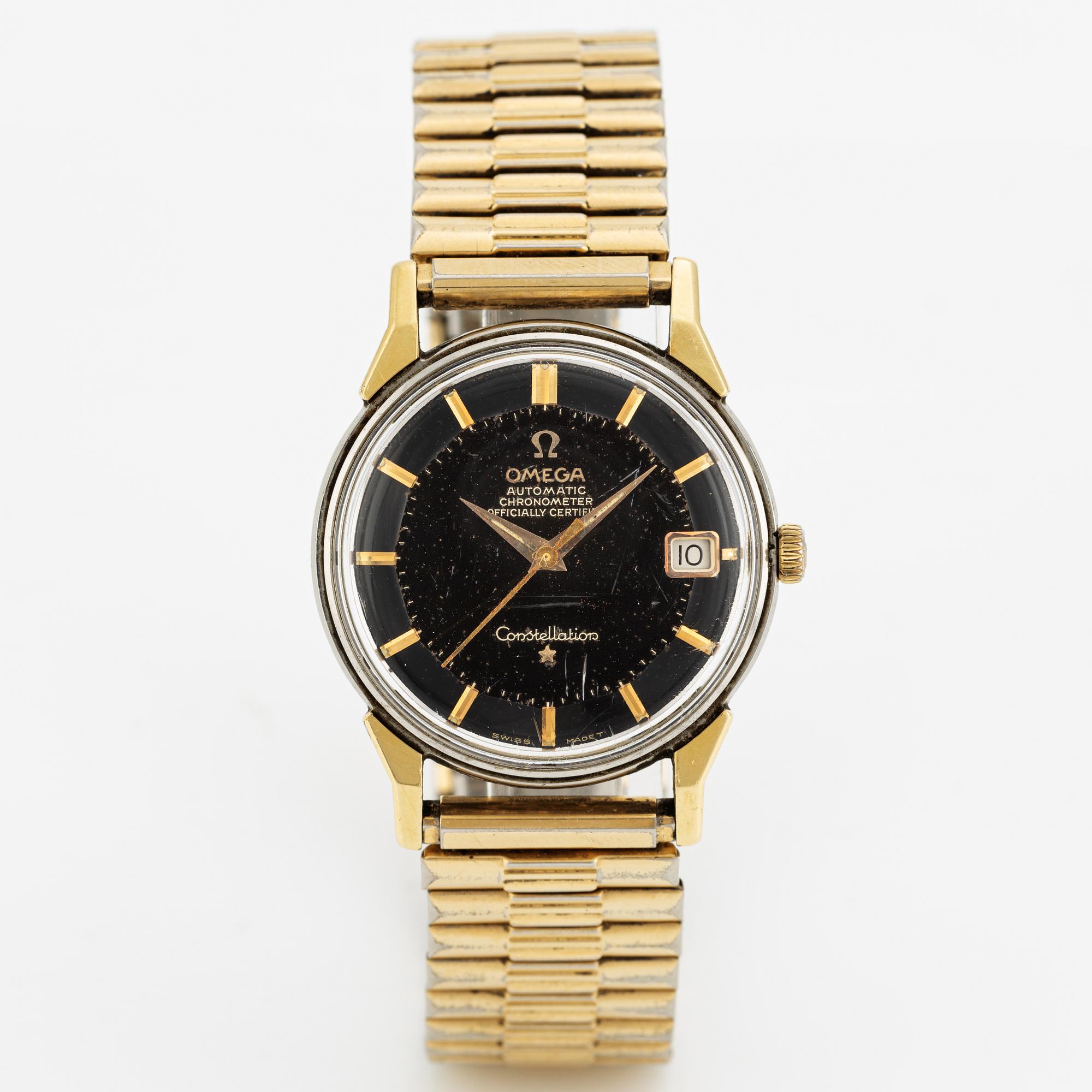 Omega, Constellation, Calendar, "Pie-Pan", armbandsur, 34 mm.
