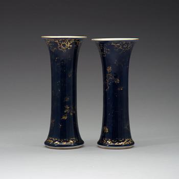 A pair of powder blue vases, Qing dynasty, Qianlong (1736-95).