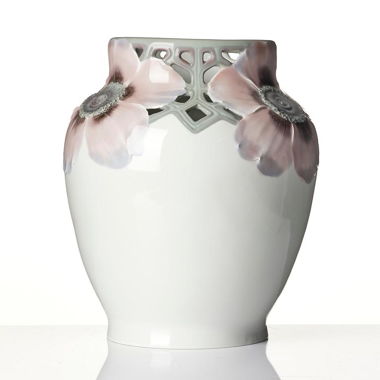 Karl Lindström, & Ruben Rising, a porcelain vase, Rörstrand, Sweden 1900-1910.