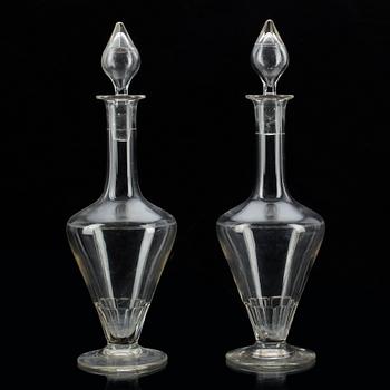 KARAFFER MED PROPP, glas, 1800-talets mitt.