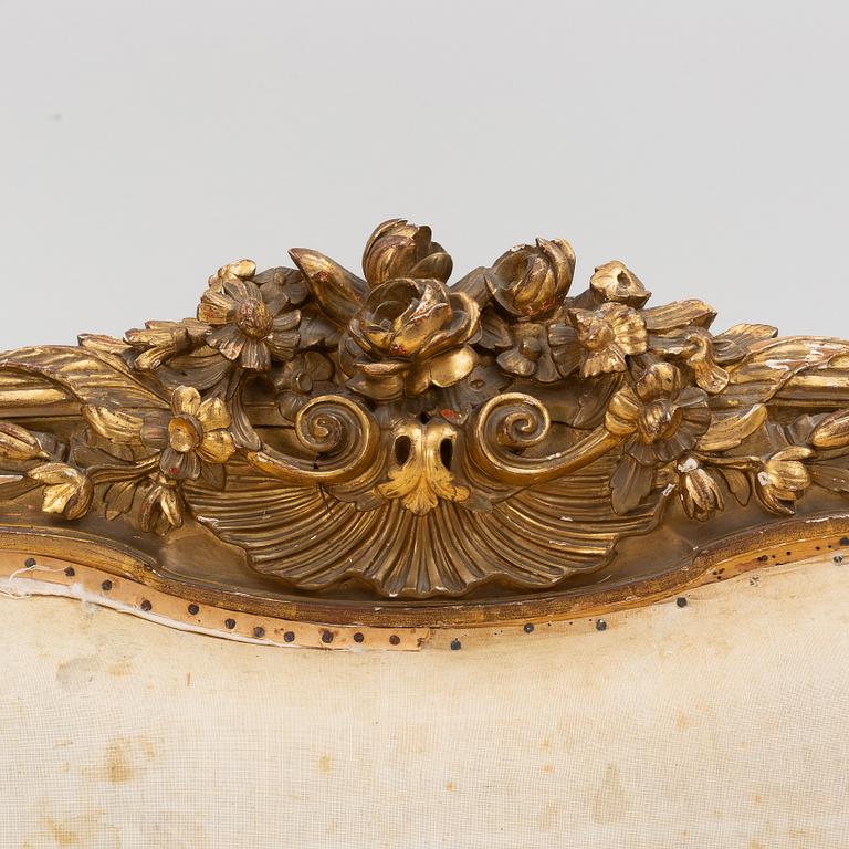 A Rococo style sofa, later part of the 19th century.