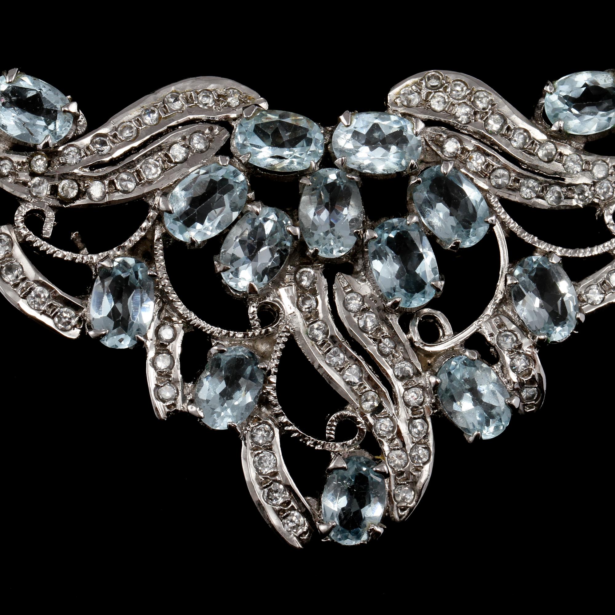 GARNITYR, 3 delar, sterlingsilver med fasettslipade stenar, sekelskifte 1900/2000-tal. Vikt 63 g.