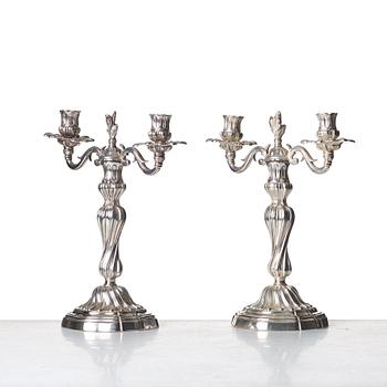 A pair of Louis XV mid 18th century candelabra.