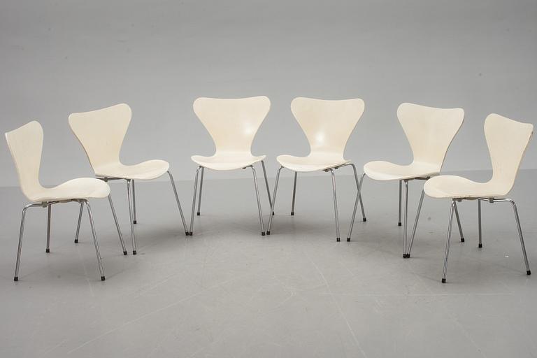 STOLAR, 6 st, "Sjuan", Arne Jacobsen, Fritz Hansen.
