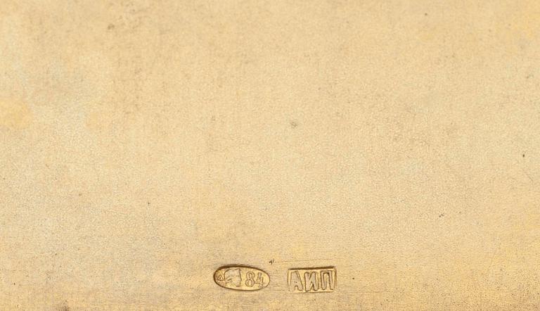 CIGARETTETUI, silver, Aleksander Piskarev, Moskva, Ryssland 1908-1913. Vikt 185 g.