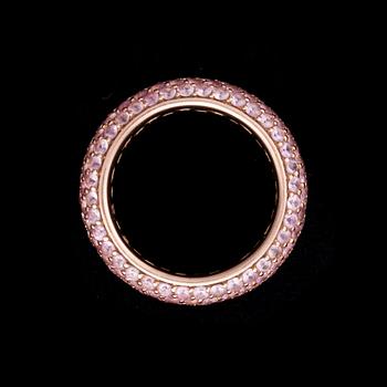 AN ETERNITY RING, 18K rose gold, pink sapphires. Weight c. 8.0 g.