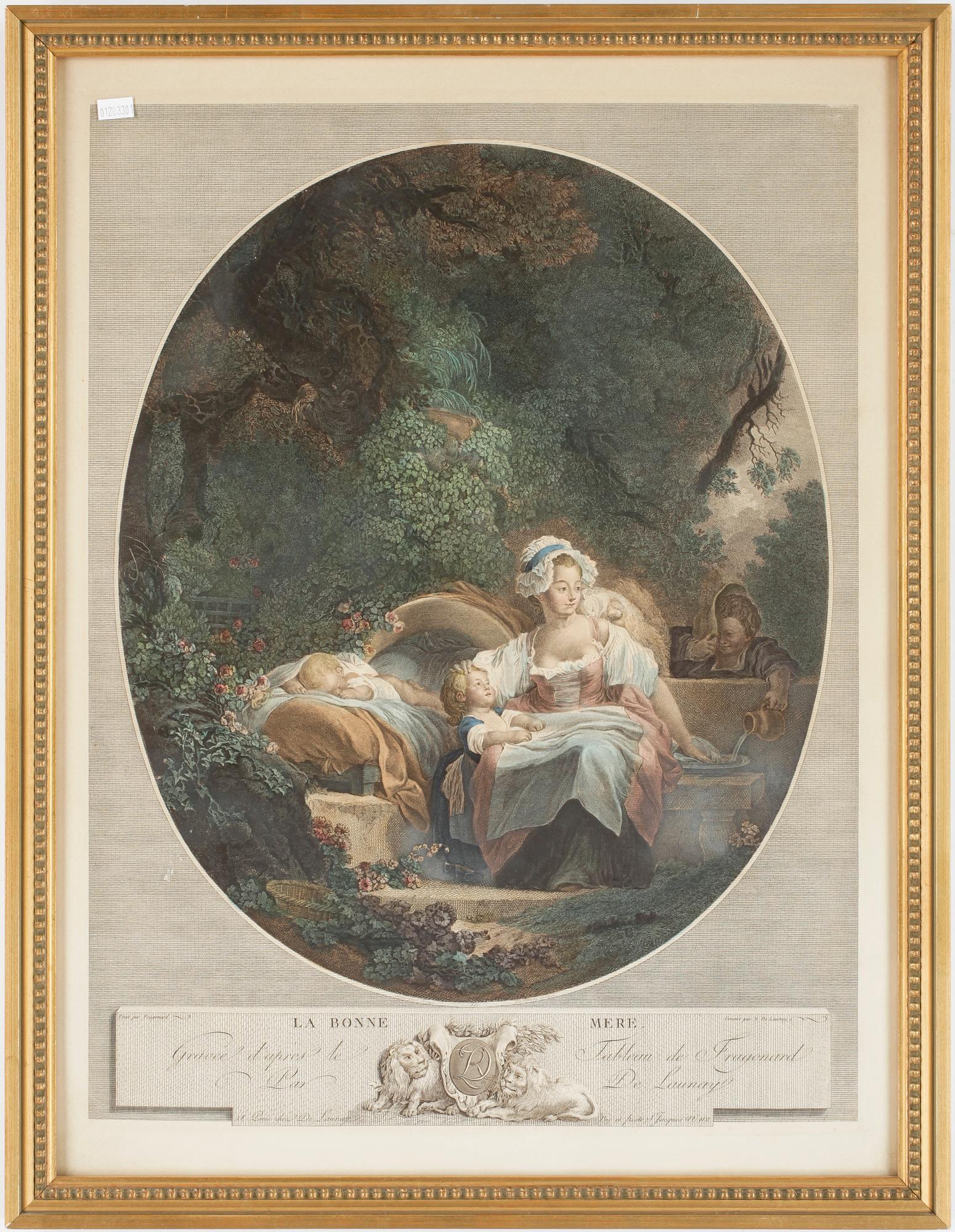 GRAVYRER, 3 st, efter bland annat Fragonard, 1800-1900-tal.