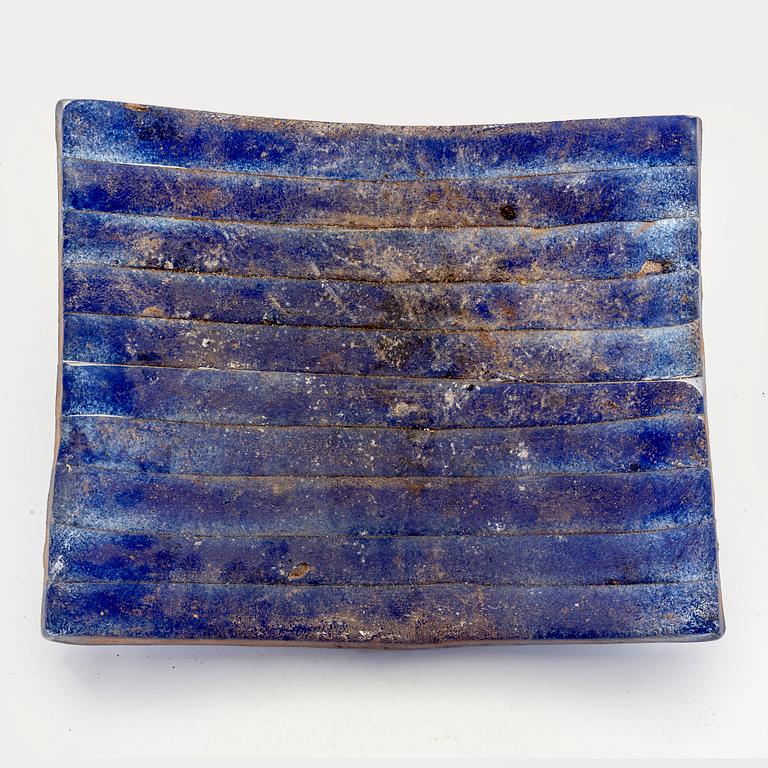 Paula Barton fat gjutet signed och daterad 99sandblästrat glas.