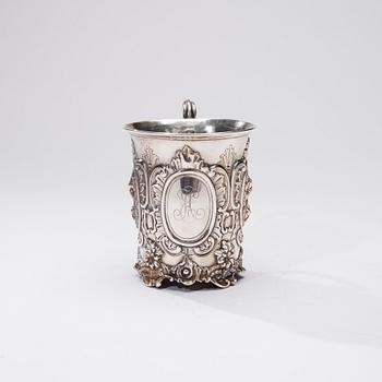 MUGG, sterling silver, Thomas Freeth II, London 1856. Vikt ca 179,5 g.