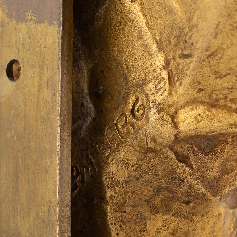 Stig Blomberg, wall sculpture in gilded bronze.