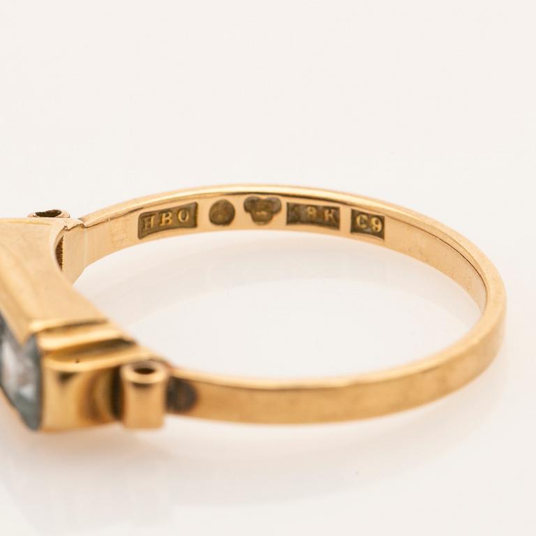 Ring, 18K guld, Hugo Olsson, Helsingborg, 1953.