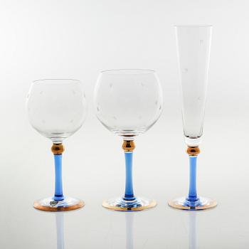 28 glasses by Erika Lagerbielke for Orrefors, model "Imperial", around the year 2000.