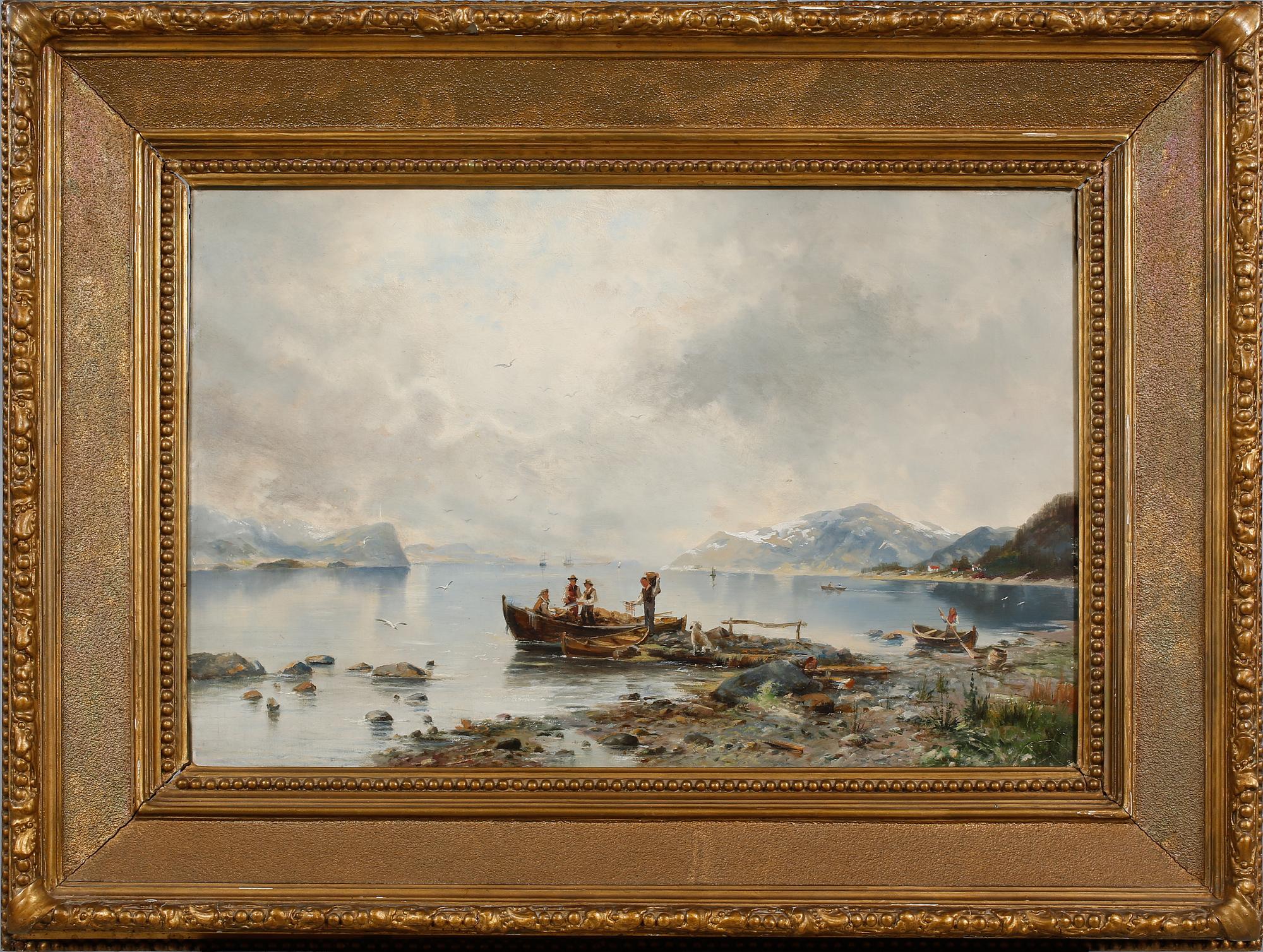 OKÄND KONSTNÄR, olja på duk, runt sekelskiftet 1900.