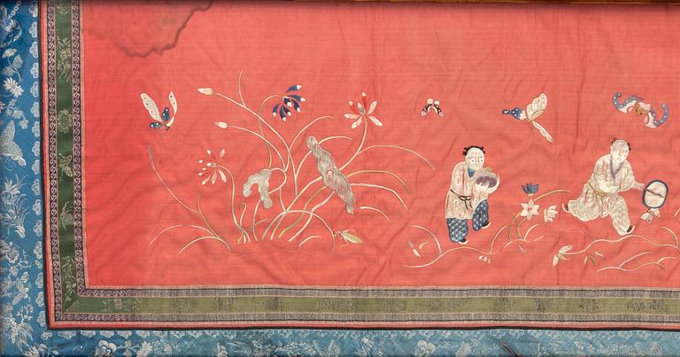 Embroidery on silk, late Qing dynasty.